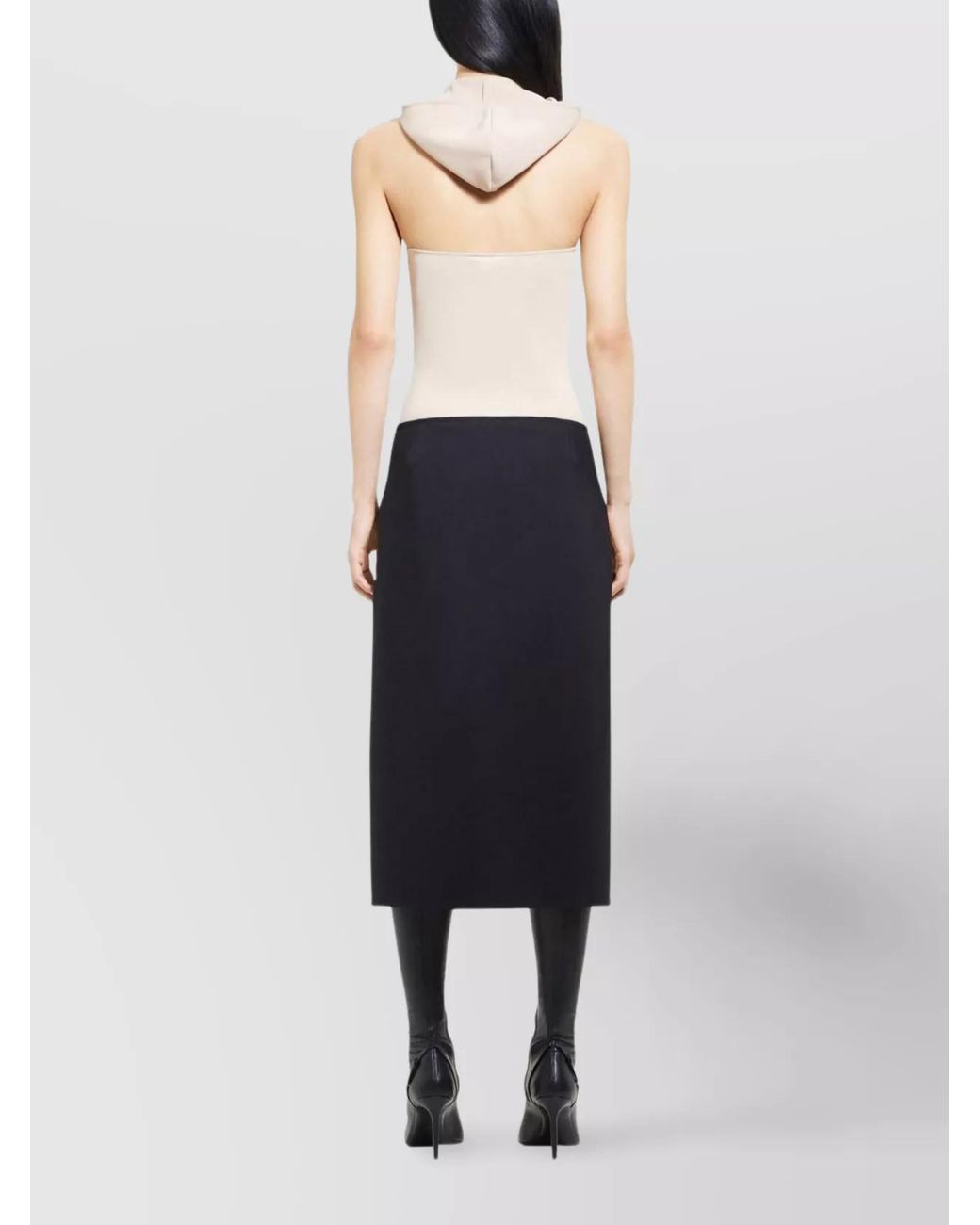Courreges White Hooded Halterneck Sleeveless Bodysuit