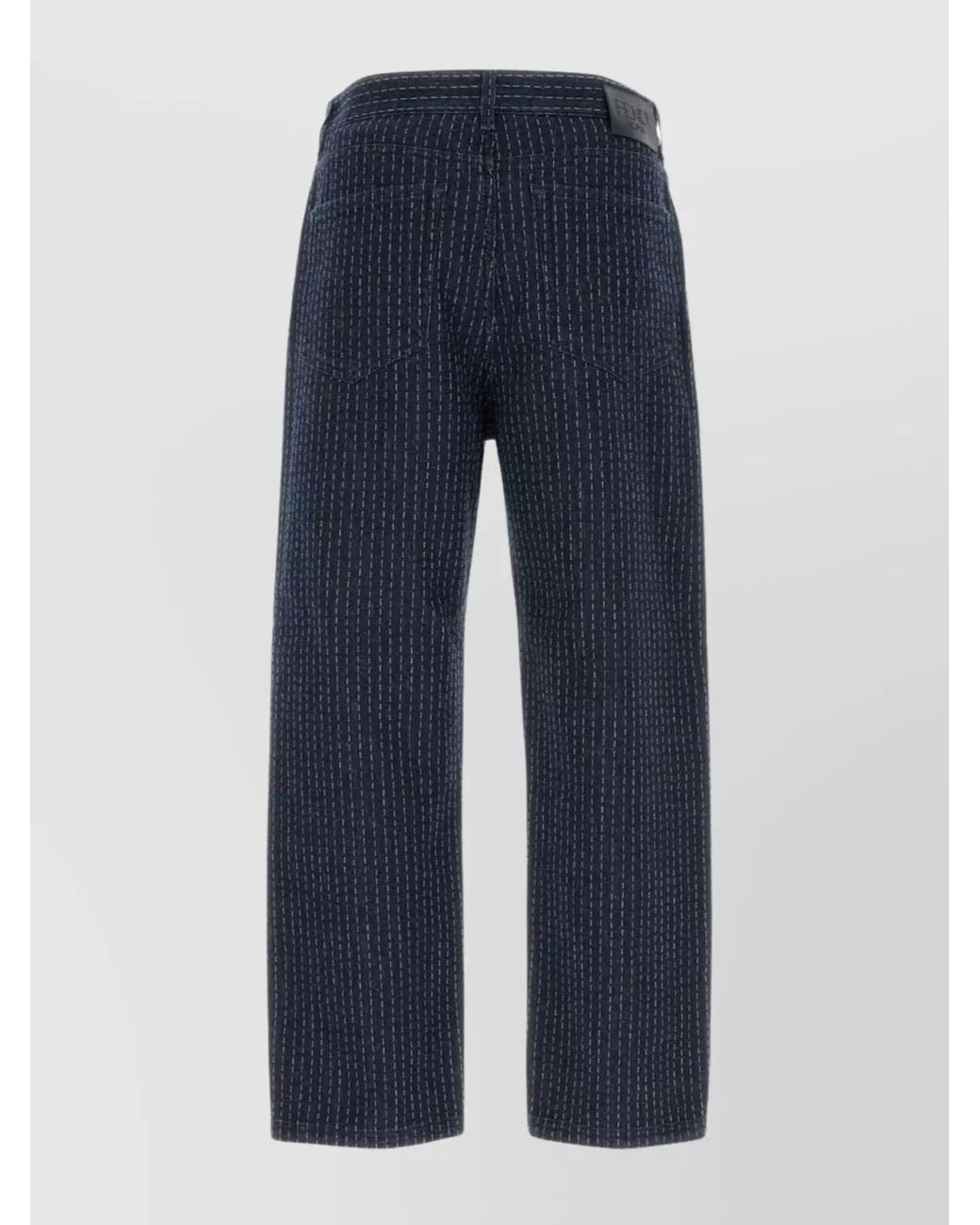 Fendi Blue Embroidered Denim Straight-Leg Jeans for men
