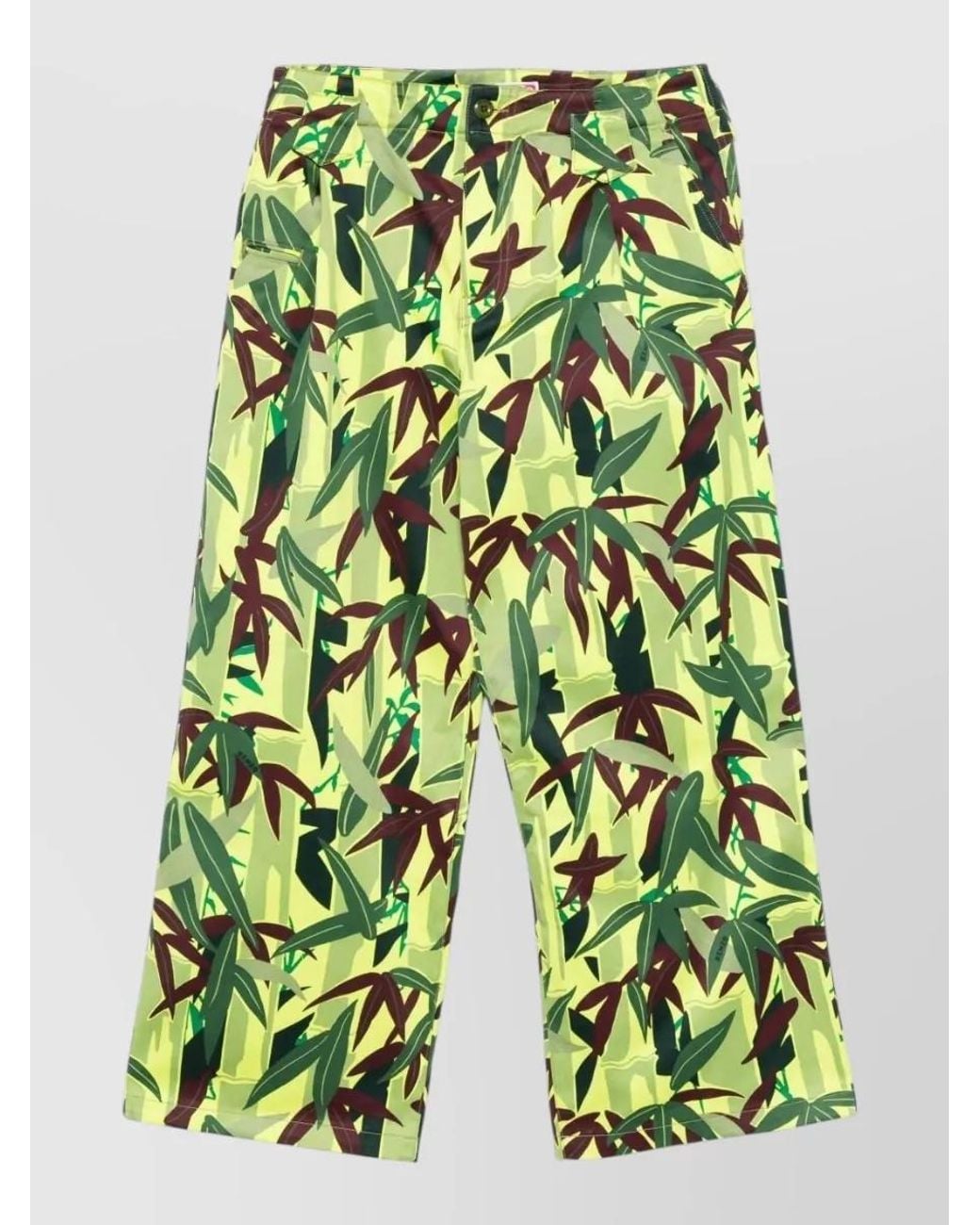 KENZO Green Cotton Wide-Leg Trousers for men