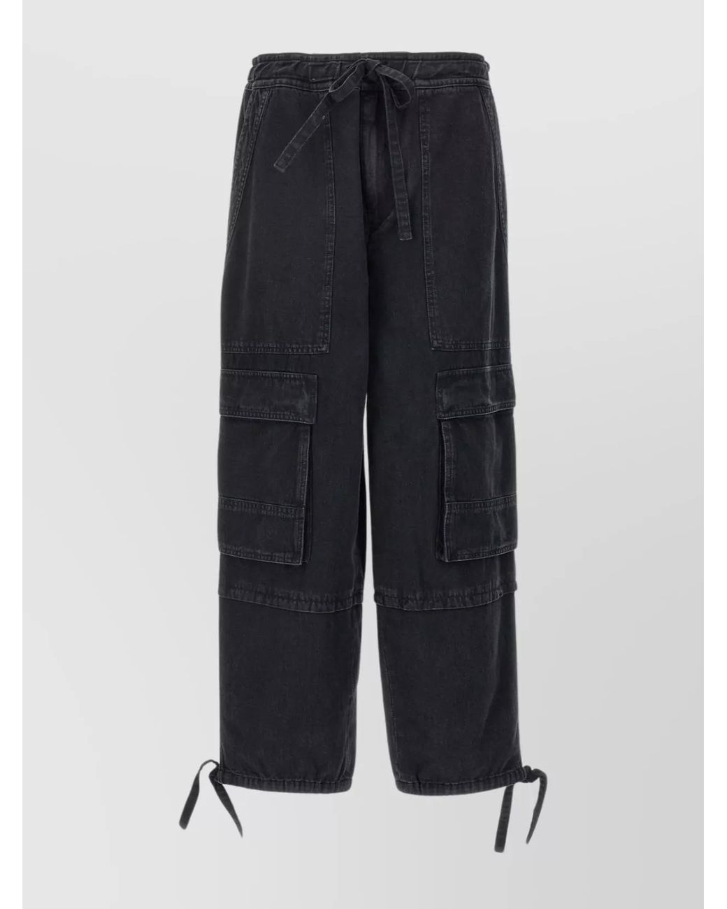Isabel Marant Blue Denim Loose-Fit Cargo Trousers
