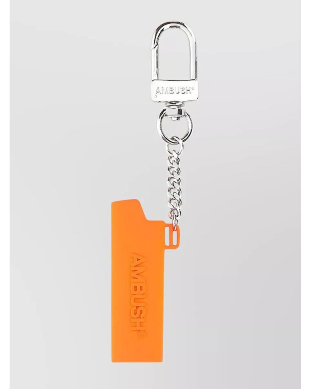 Ambush White Metal Lighter Holder Keyring for men