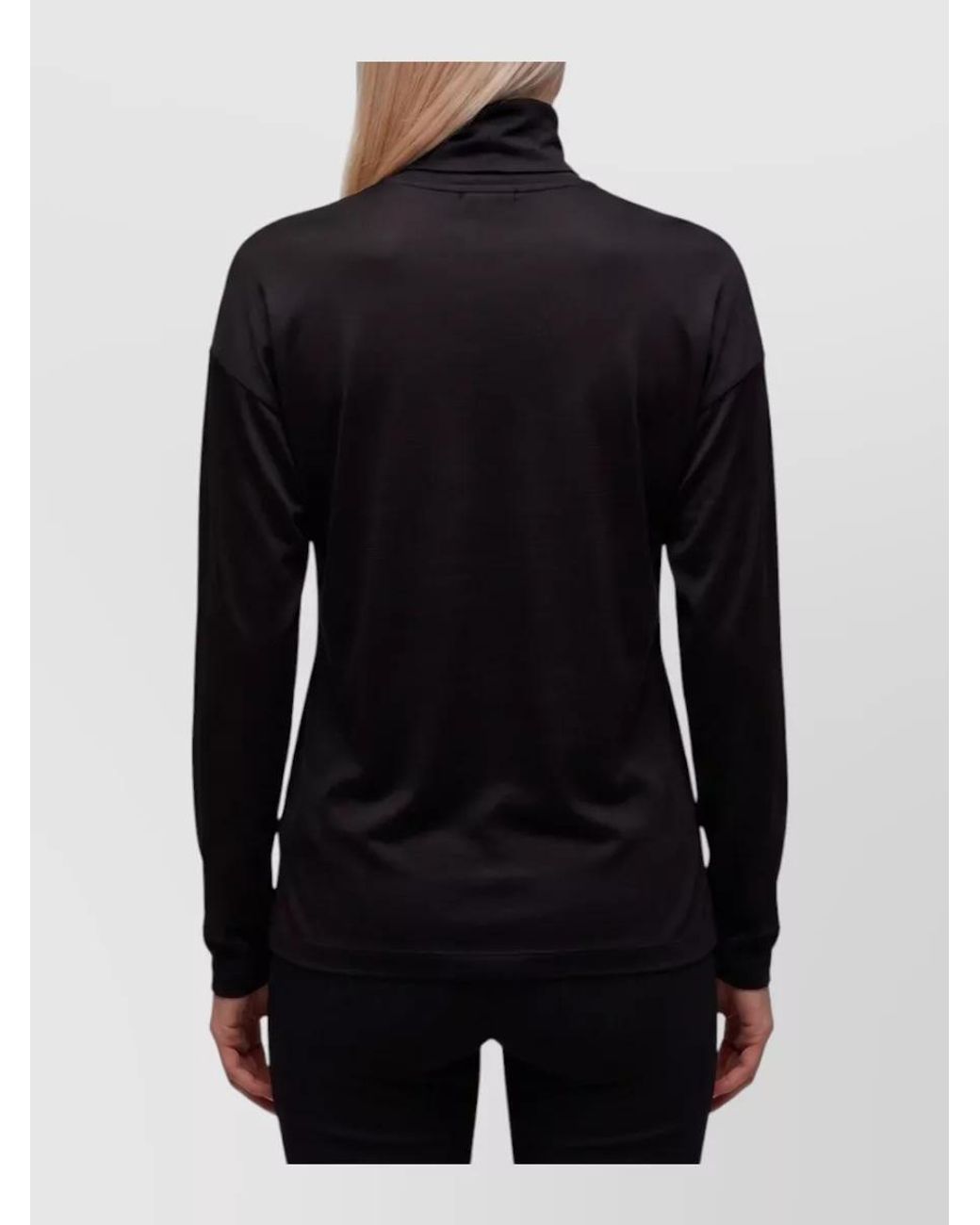 Gucci Black Silk High Neck Long Sleeve Sweater
