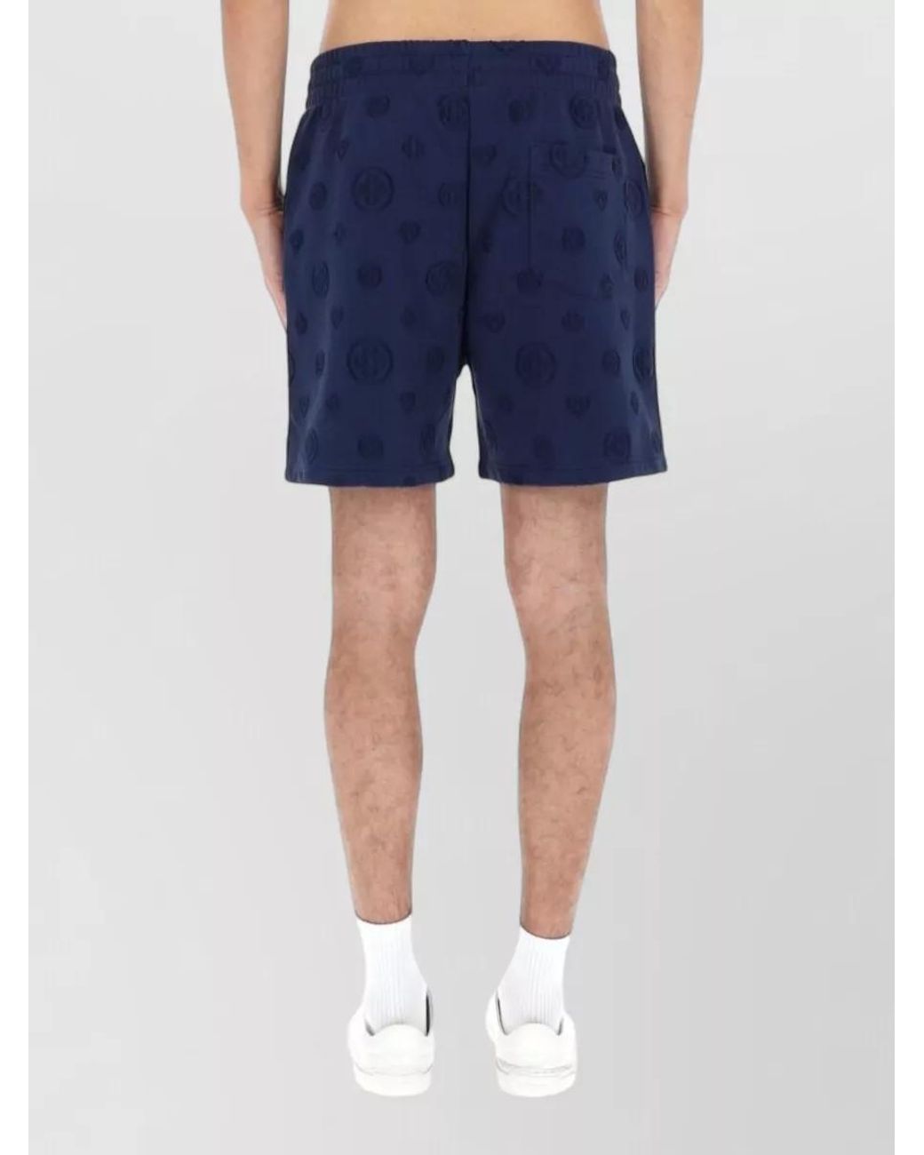 Casablanca Blue Organic Cotton Logo Deck Shorts for men
