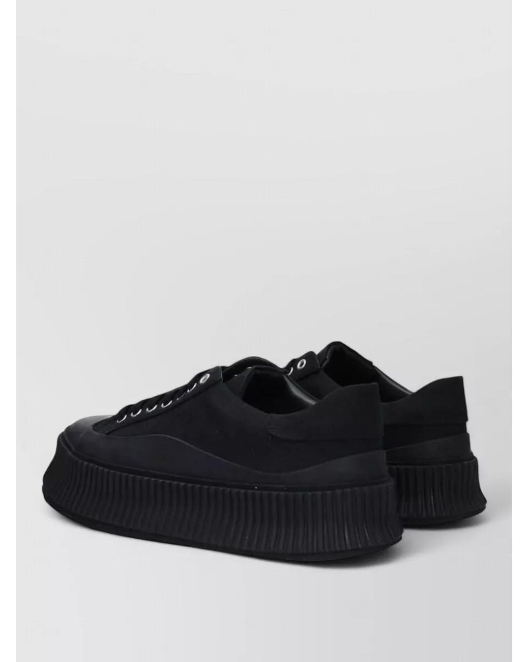 Jil Sander Black Fabric Low-Top Sneakers for men