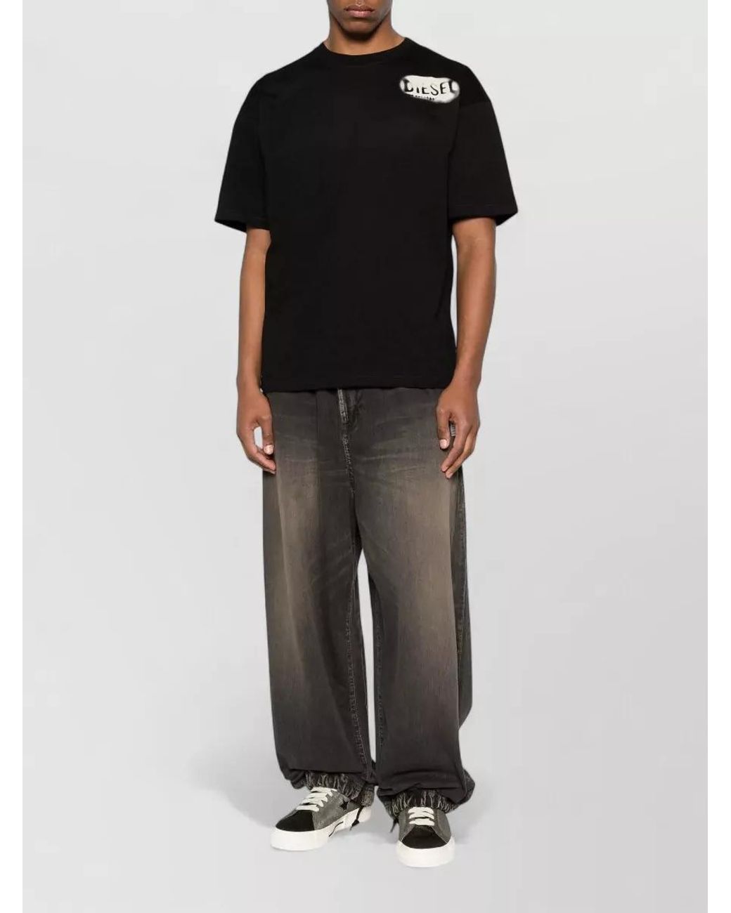 DIESEL Black Crew-Neck T-Shirt for men
