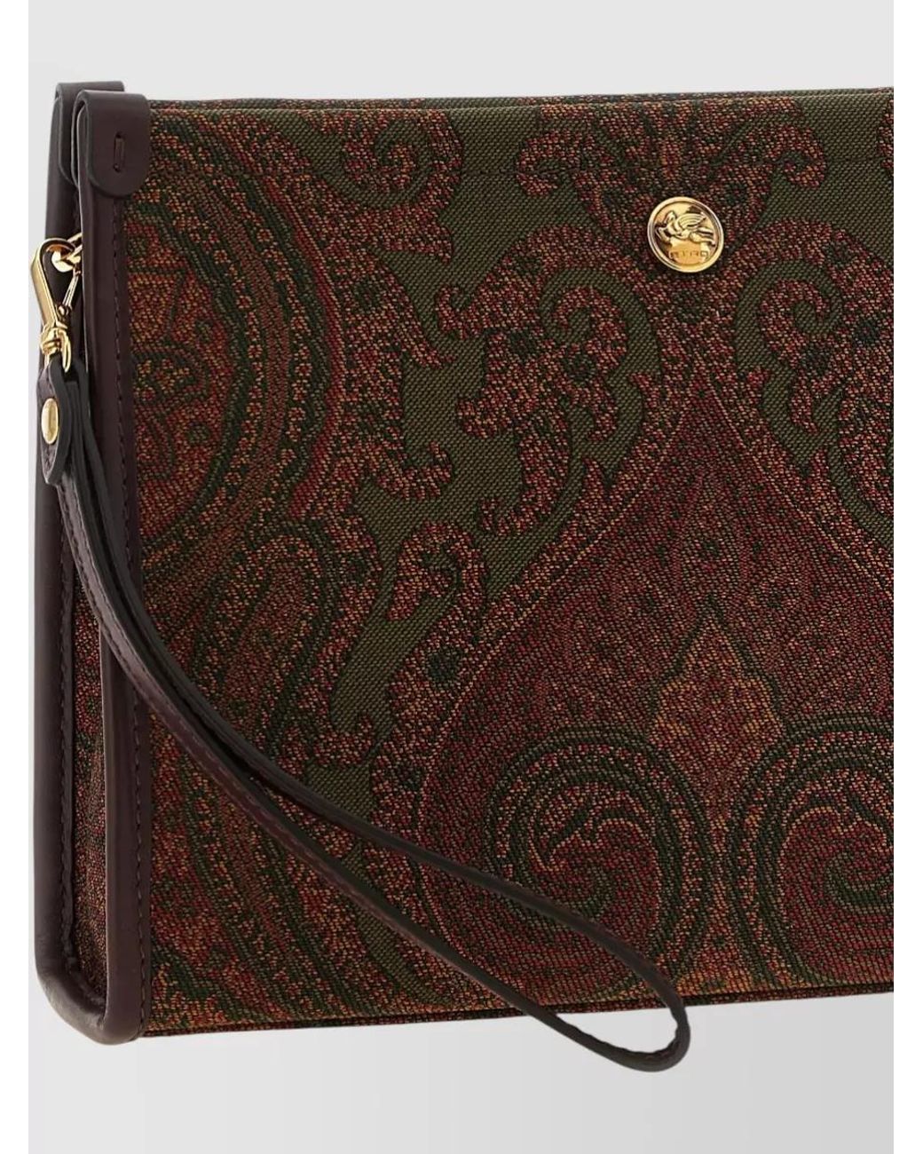 Etro Brown Medium Jacquard Clutch Bag