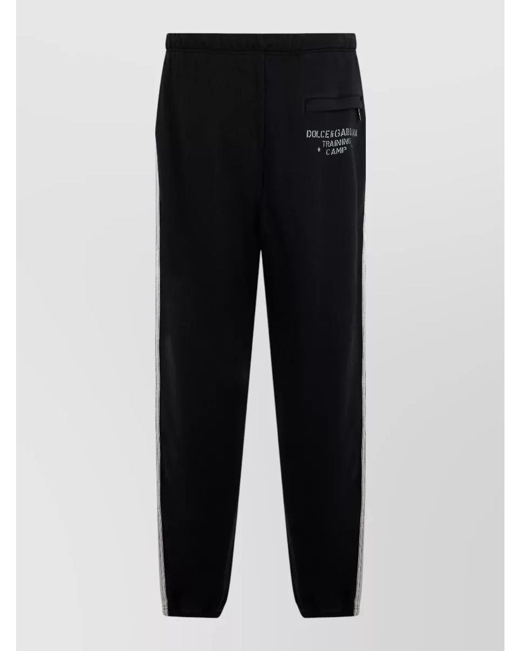 Dolce & Gabbana Black Cotton Logo-Print Track Pants for men