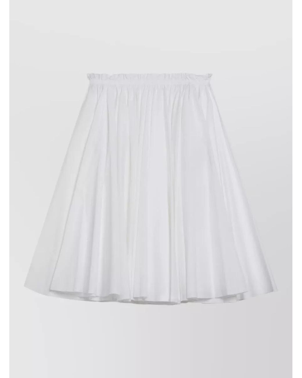 AMI White Cotton Low-Rise Midi Full Skirt