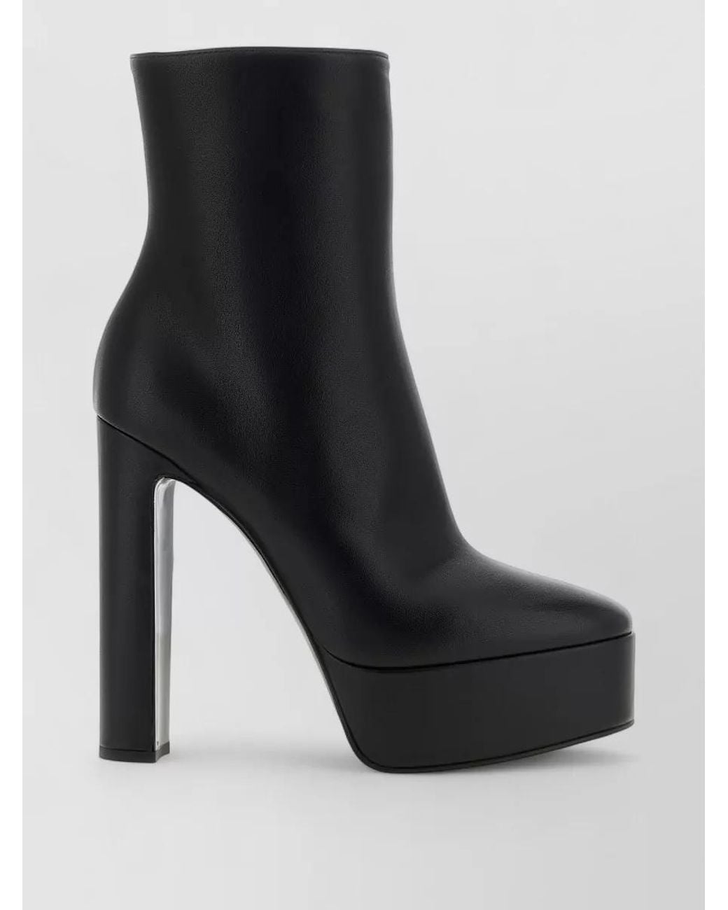 Le Silla Black Leather Platform Ankle Boots