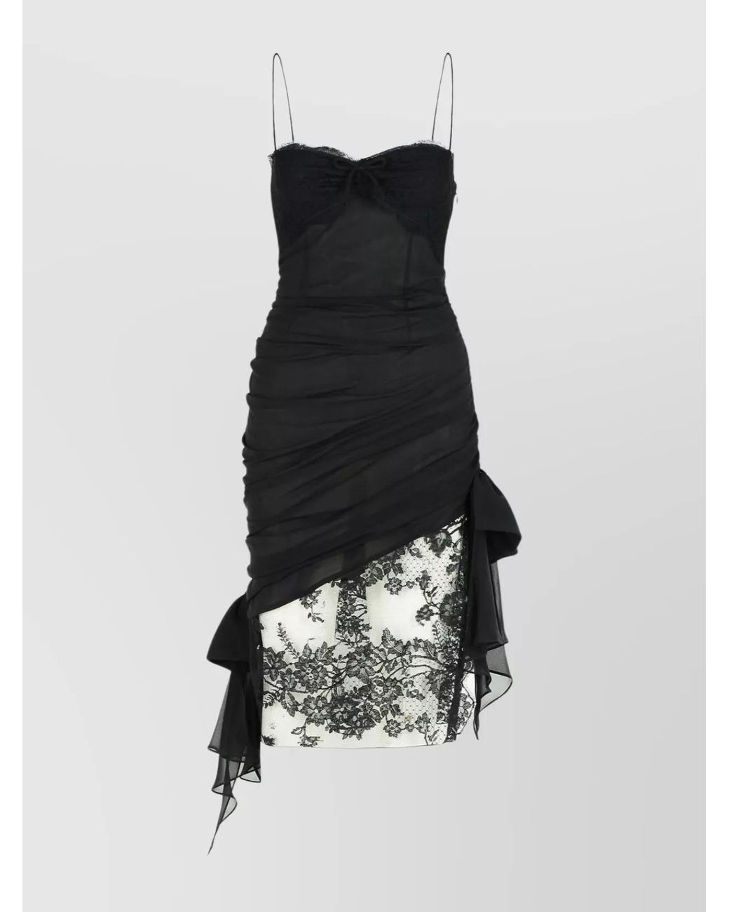 Alessandra Rich White Silk Midi Dress