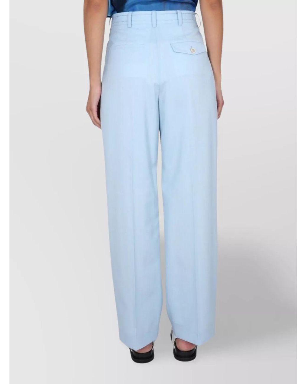 Marni Blue Virgin Wool Tailored Trousers