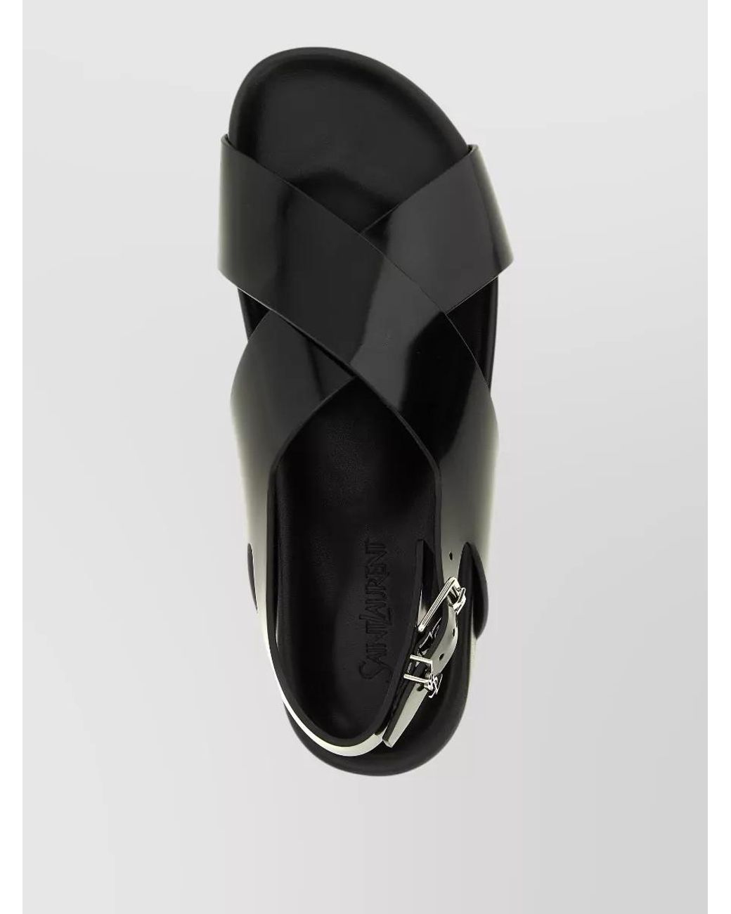 Saint Laurent Black Leather Helios Sandals for men