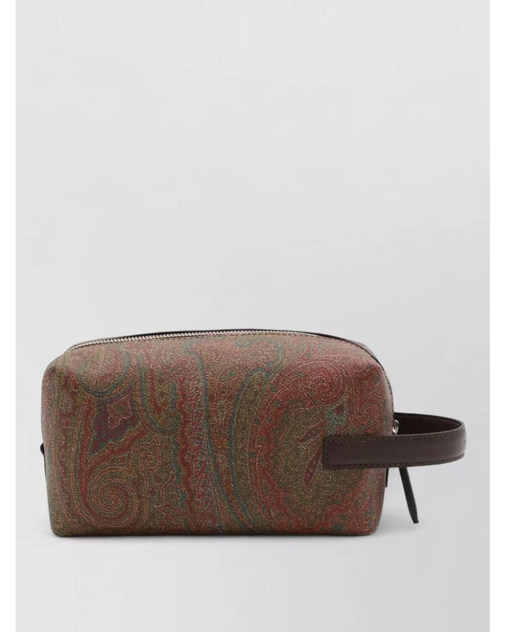 Etro Brown Paisley Jacquard Travel Pouch for men