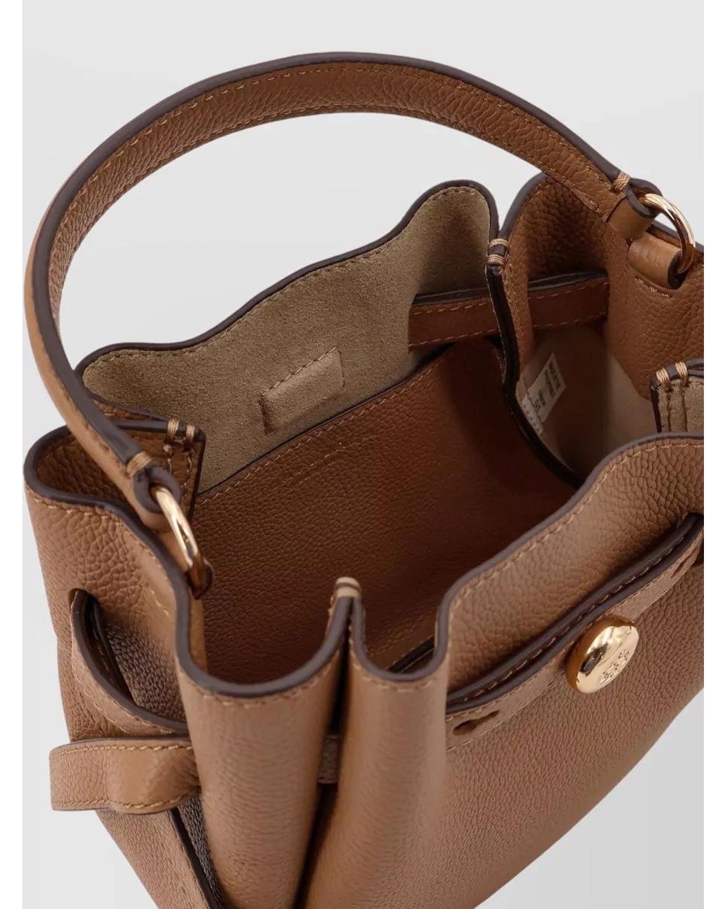 Tory Burch Brown Romy Mini Leather Bucket Bag