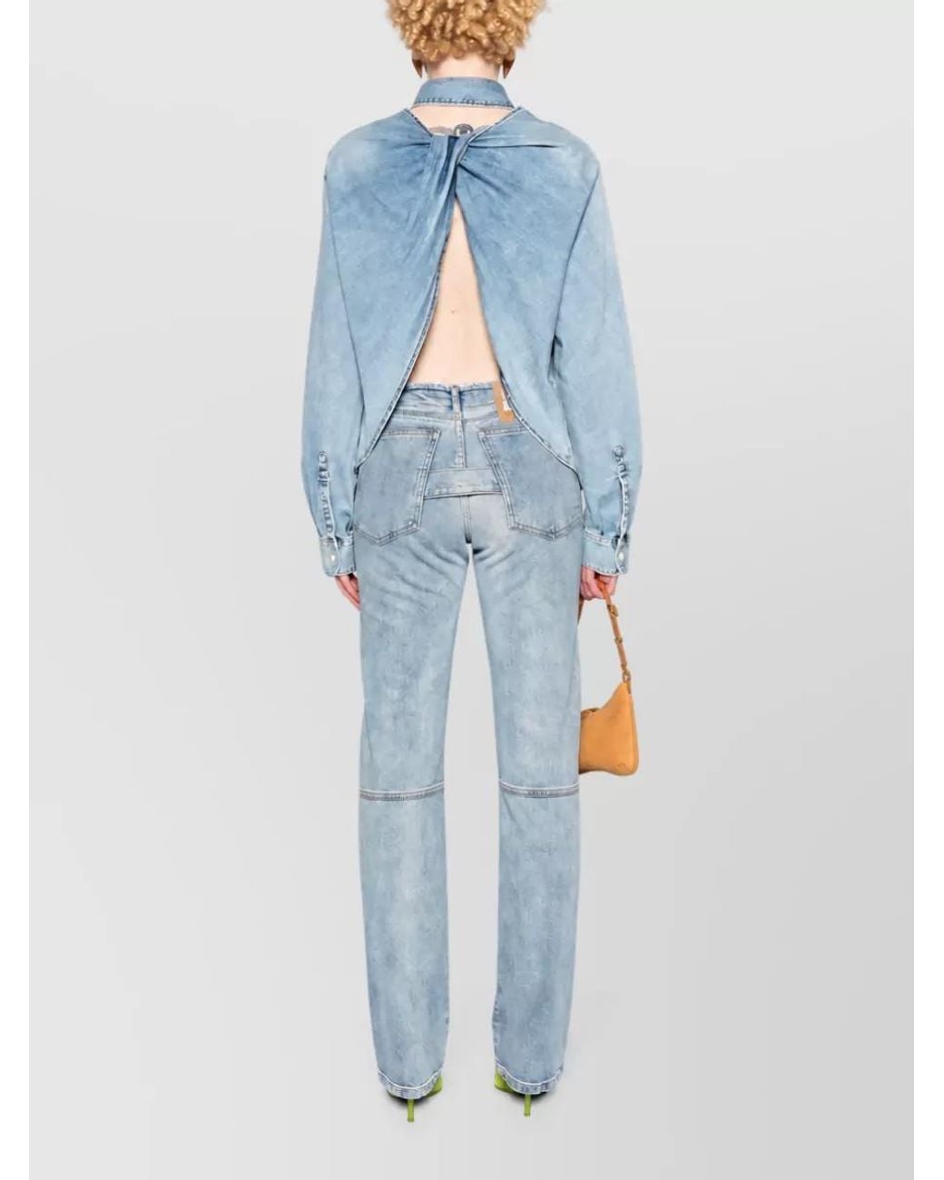 Jacob Cohen Blue Cutout Denim Shirt