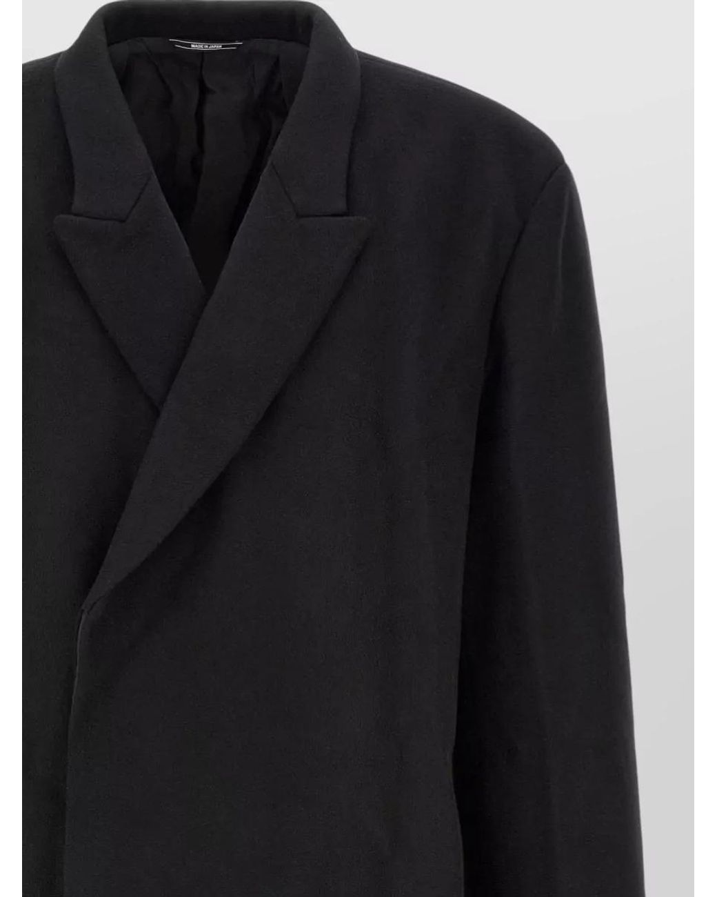 Kiko Kostadinov Black Wool Oversized Double-Breasted Coat for men