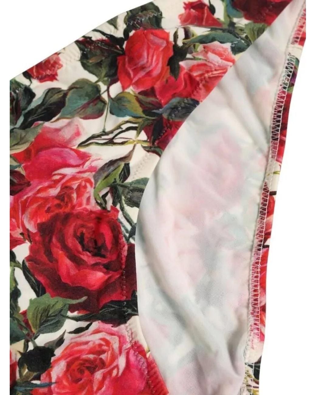 Dolce & Gabbana Red Floral Print Bikini Bottoms