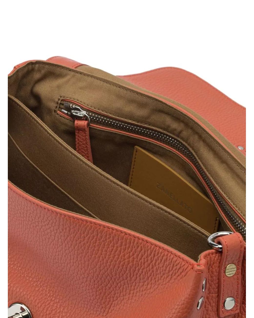 Zanellato Orange Leather Shoulder Bag