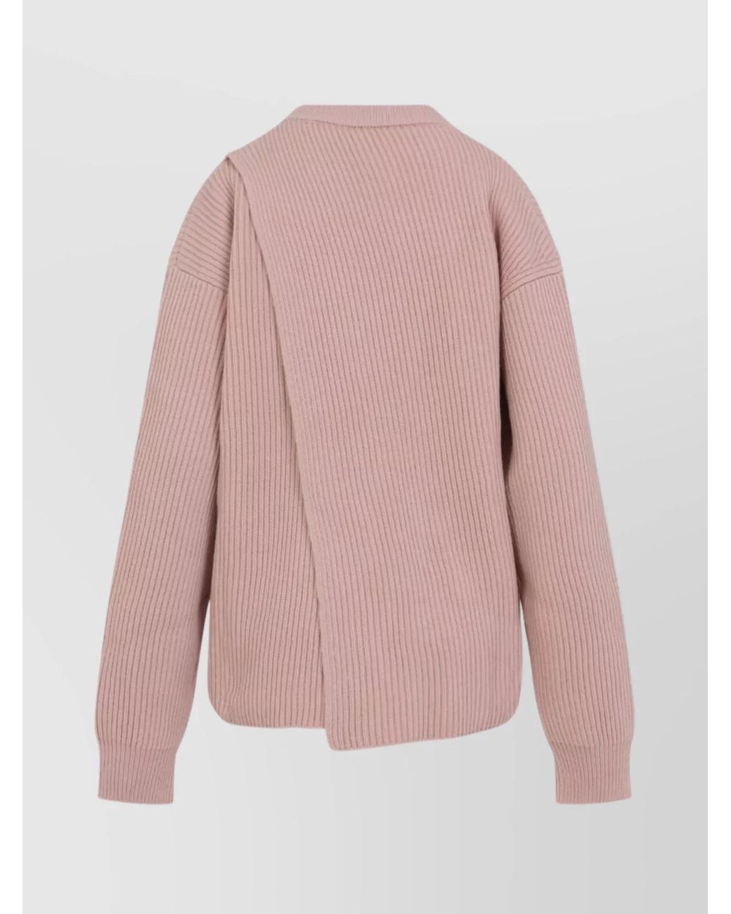 Jil Sander Pink Wool Oversized Crewneck Jumper