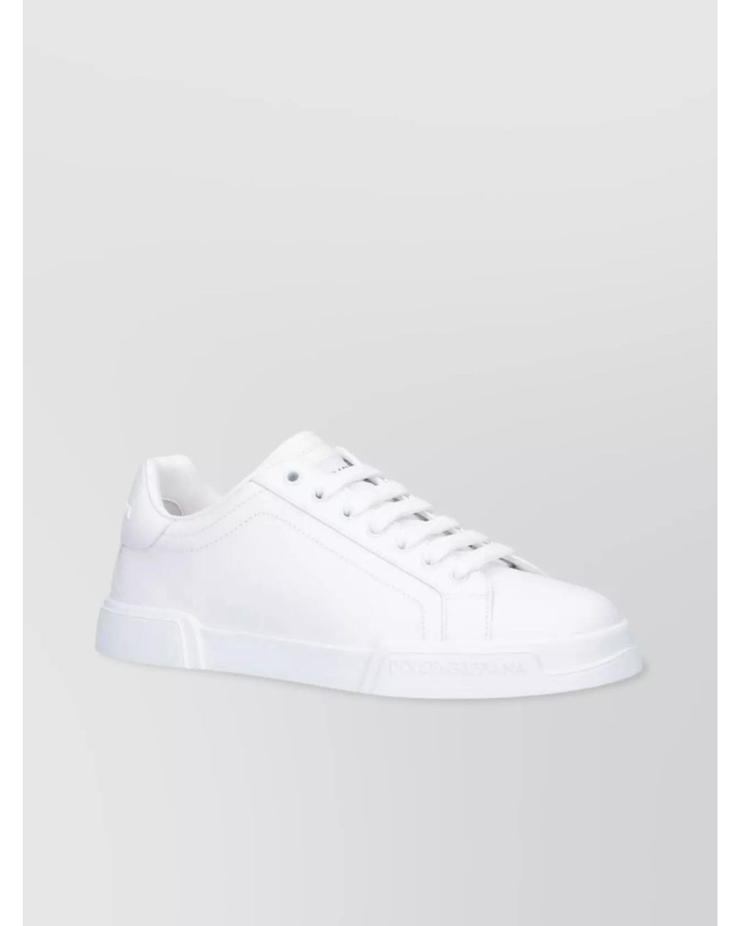 Dolce & Gabbana White Leather Low-Top Sneakers for men