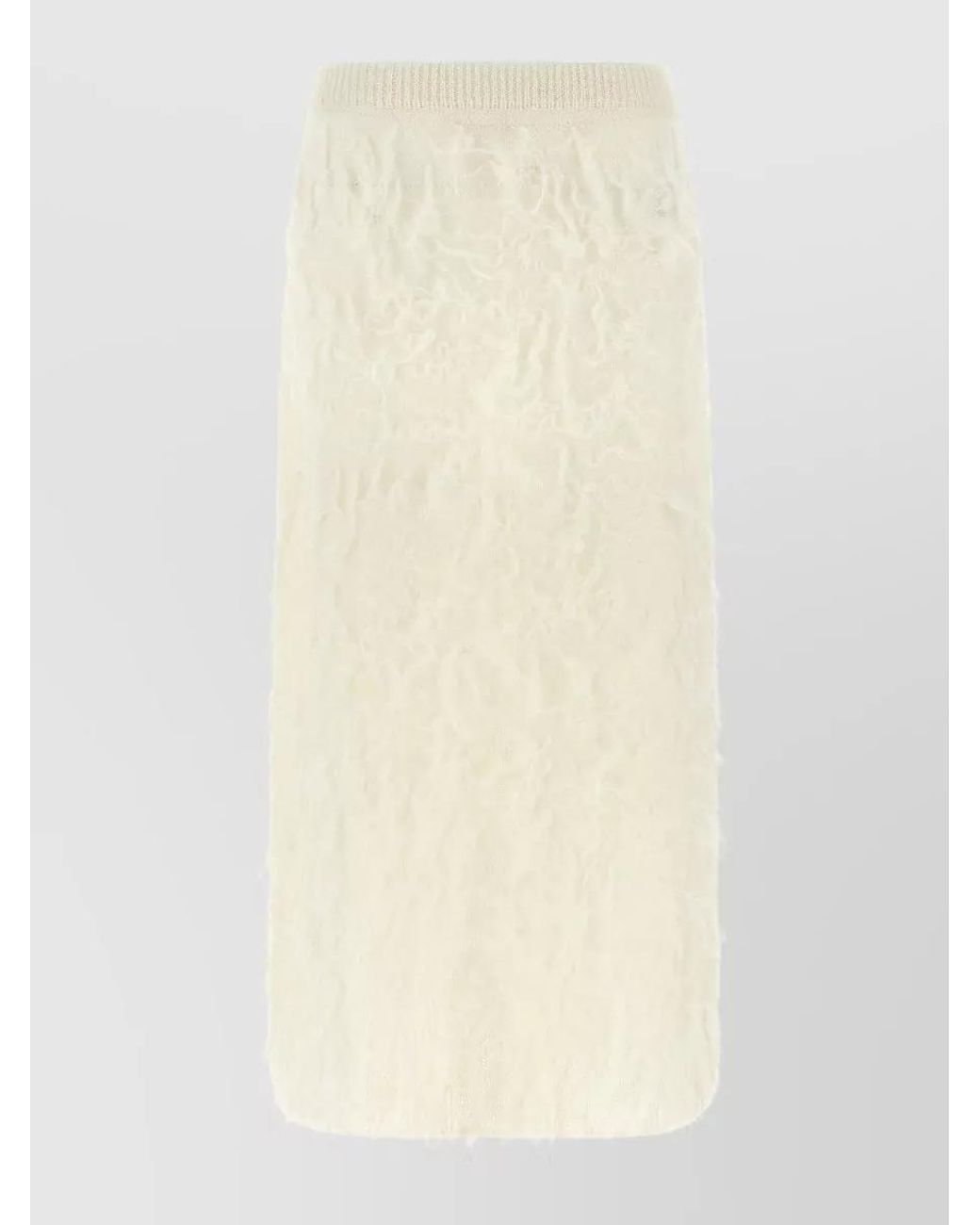 Fabiana Filippi Natural Brushed Midi Fitted Skirt