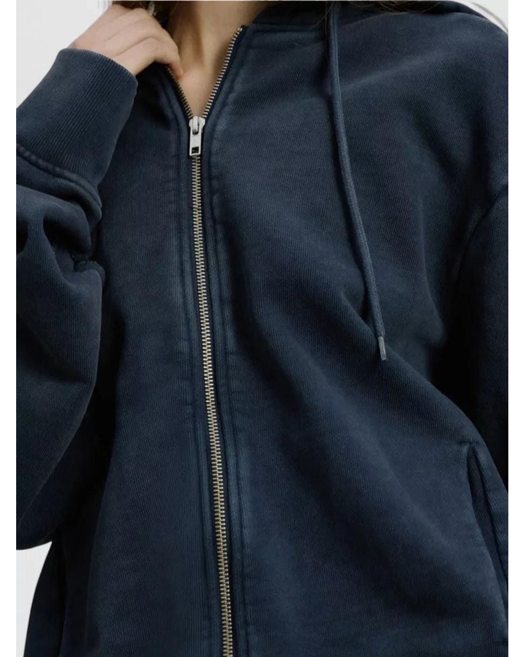 Entire studios Blue Cotton Slim-Fit Zip-Up Hooded Jacket for men