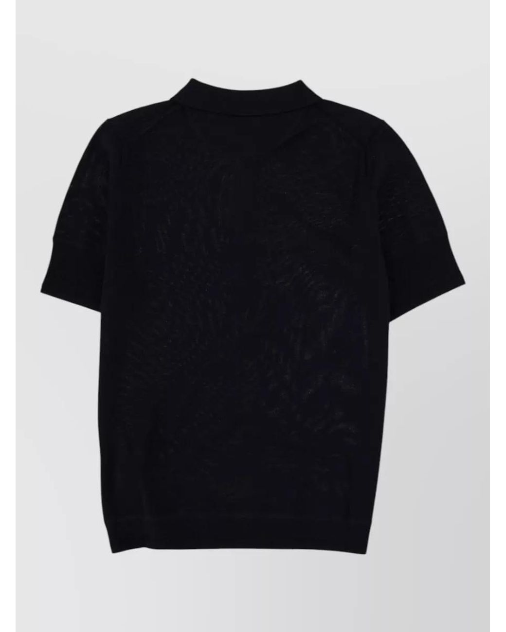 Paul Smith Black Merino Wool Polo Knitted Top