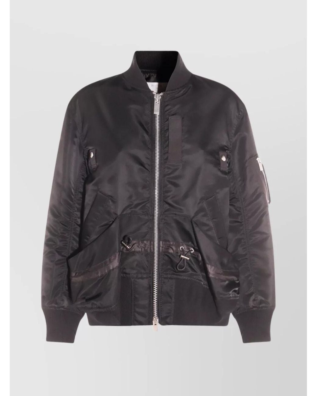 Sacai Black Nylon Bomber Jacket