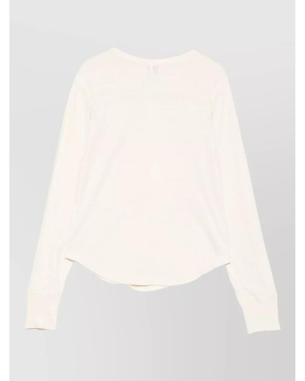 Isabel Marant White Silk Crew-Neck Long-Sleeve Knitted Top