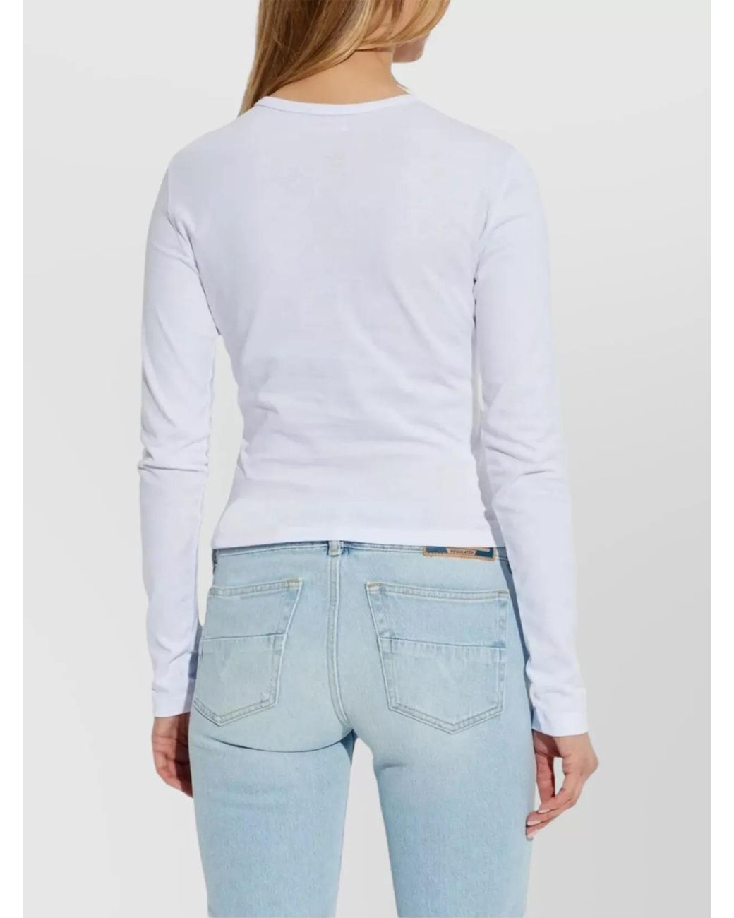 DIESEL White Slim-Fit Long-Sleeve T-Shirt