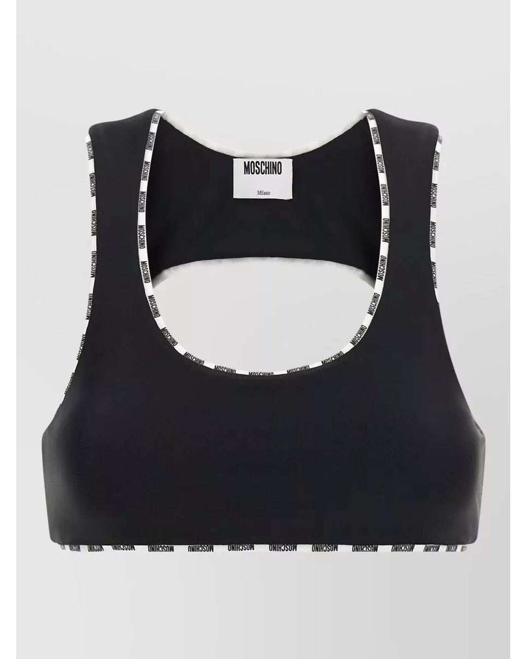 Moschino Black Stretch Technical Sports Bra