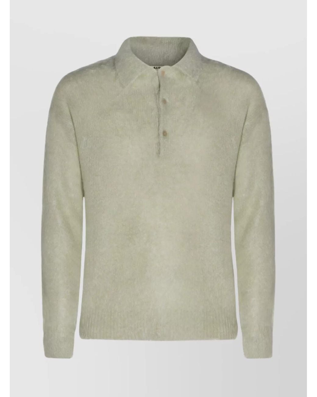 Auralee Green Mohair Wool Short-Sleeve Polo Shirt for men