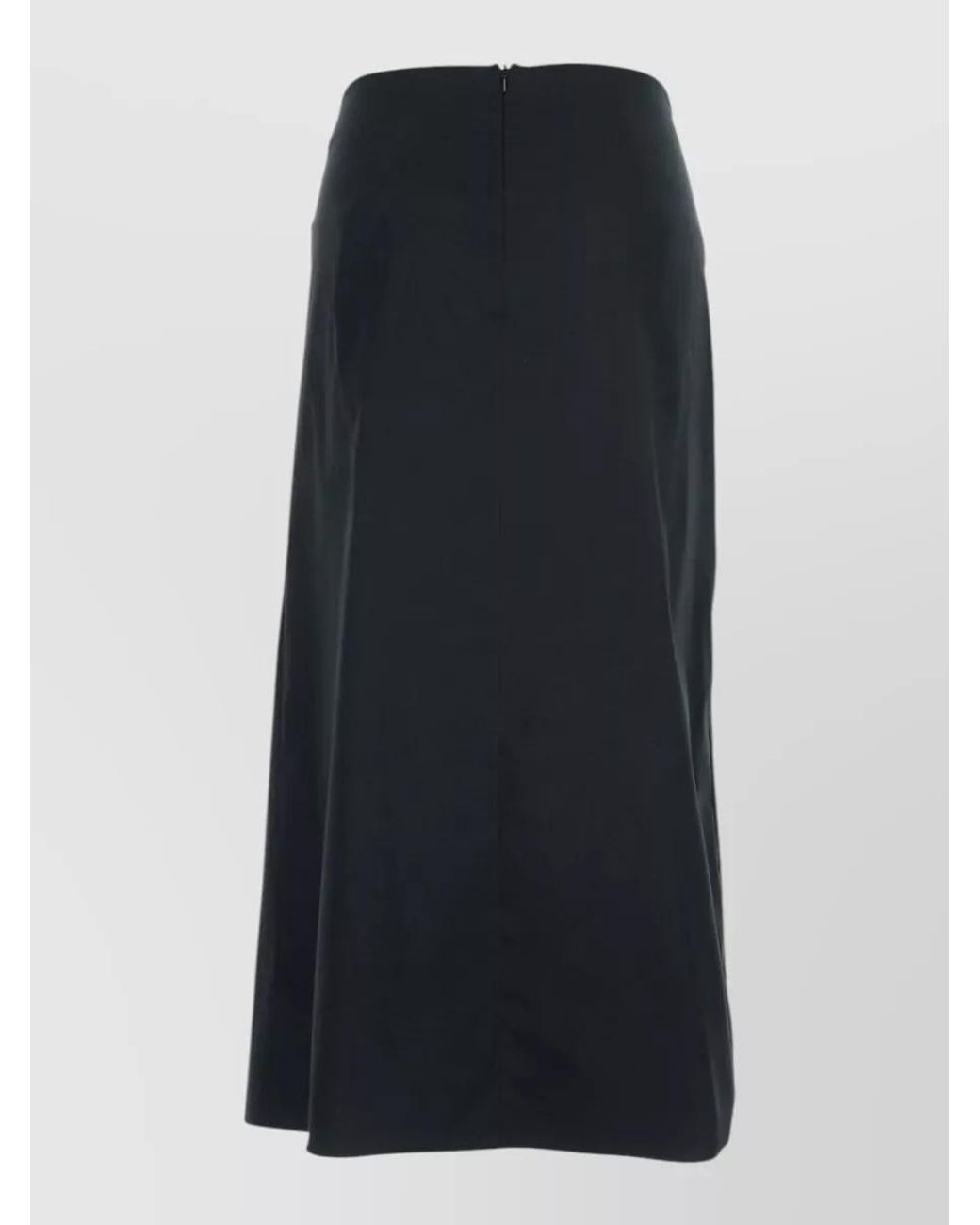 Max Mara Blue Asymmetric Draped Midi Skirt