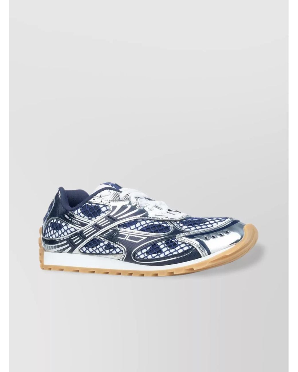 Bottega Veneta Blue Leather Orbit Low-Top Sneakers for men