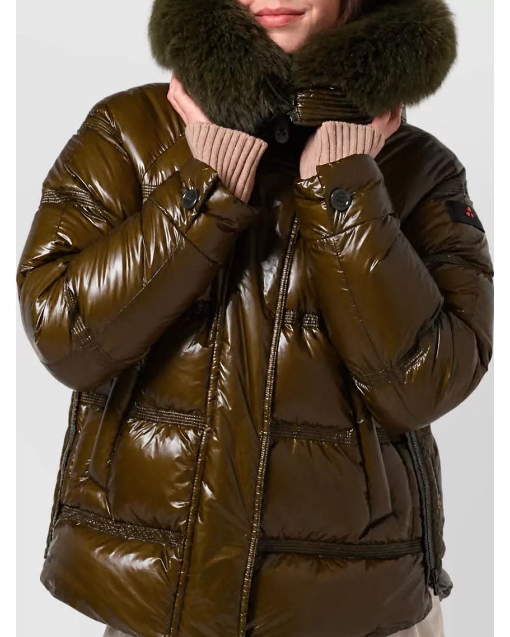 Peuterey Green Hooded Puffer Coat