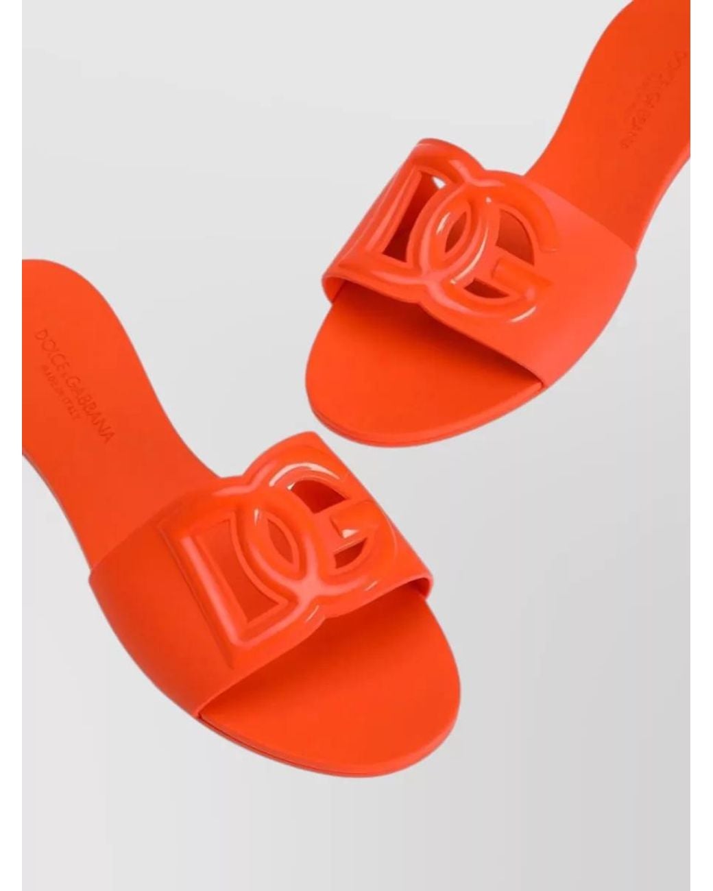 Dolce & Gabbana Red Rubber Logo Slides