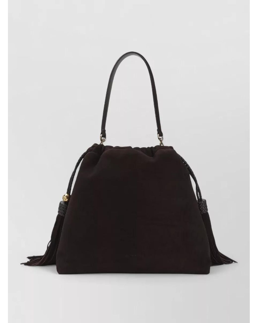 Etro Black Medium Suede Bucket Bag