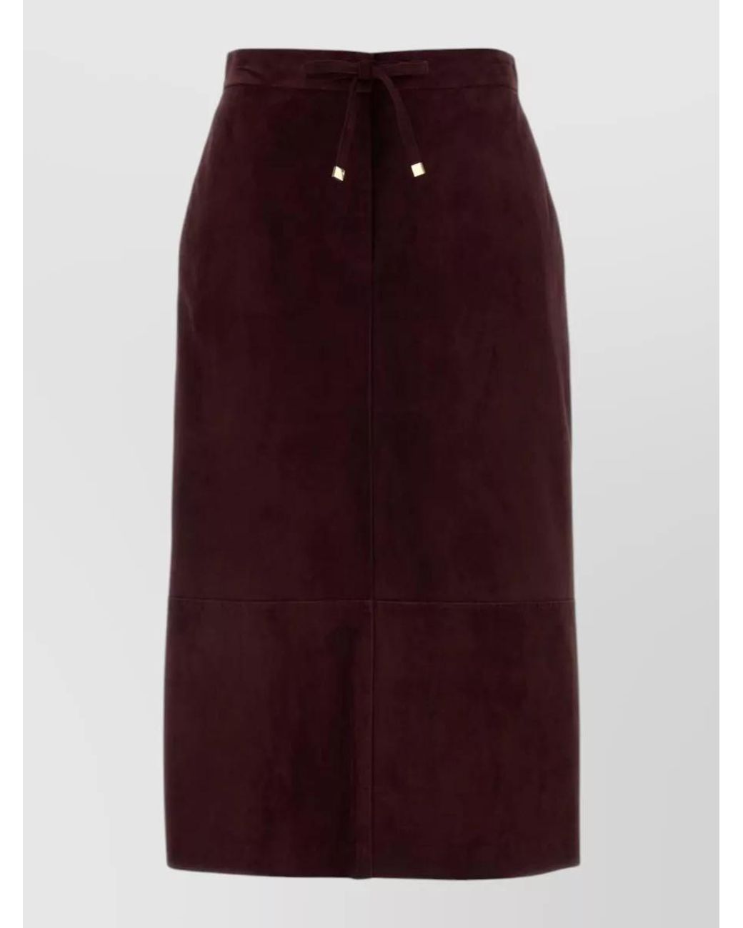 Max Mara Purple Suede Straight Skirt