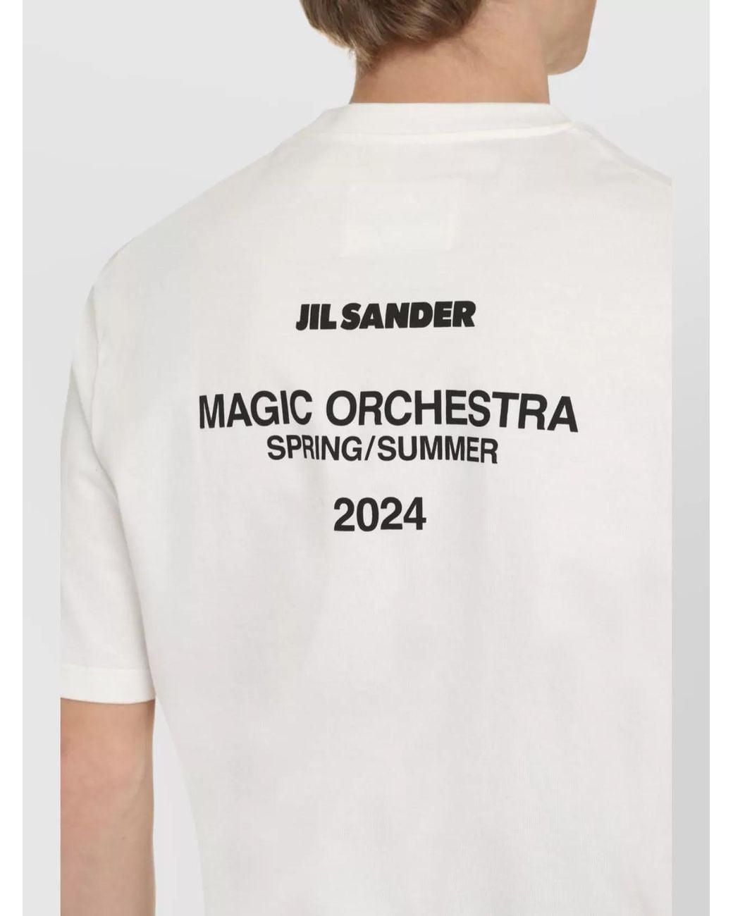Jil Sander White Cotton Ribbed Crew-Neck T-Shirt for men