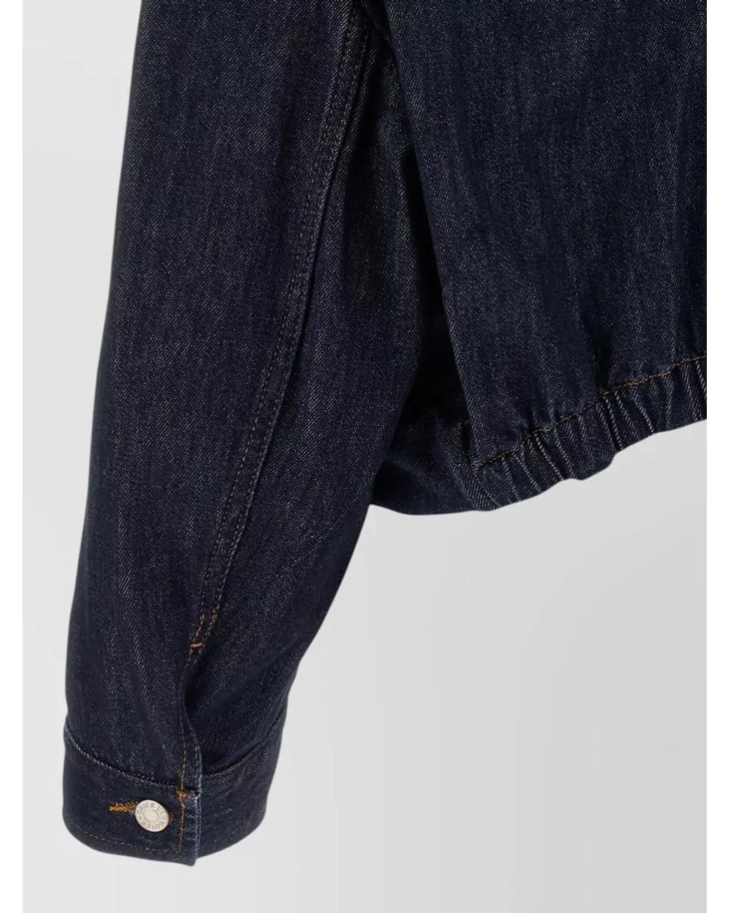 Dries Van Noten Blue Cropped Oversized Denim Jacket