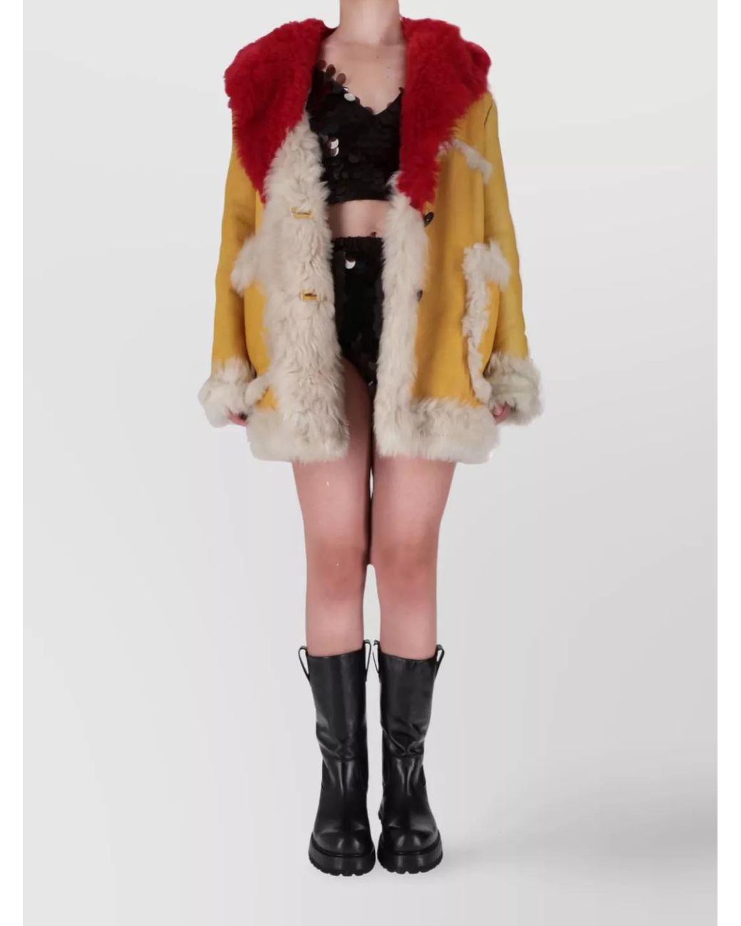 Prada Pink Faux Fur Coat
