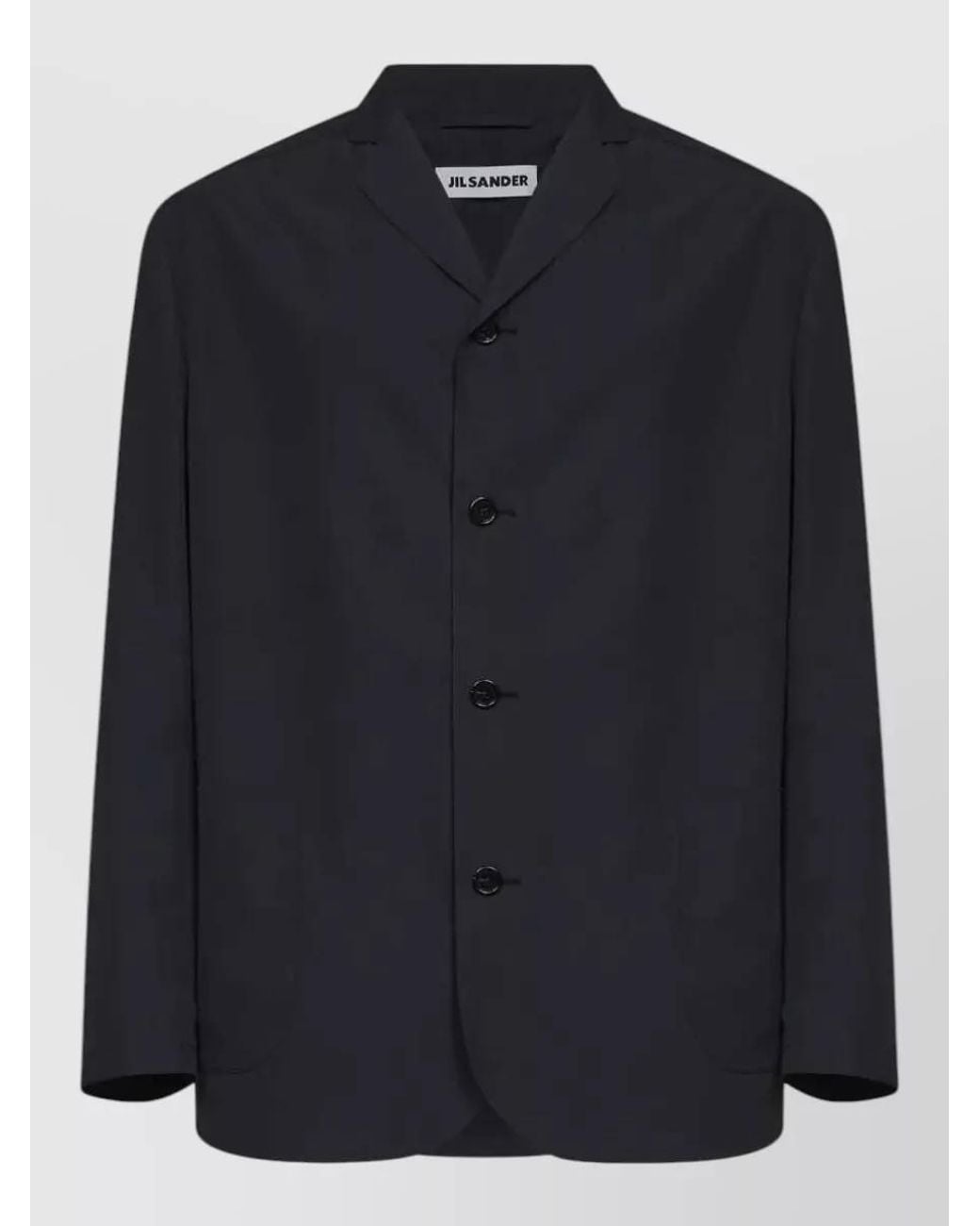 Jil Sander Blue Waterproof Single-Breasted Boxy Jacket for men