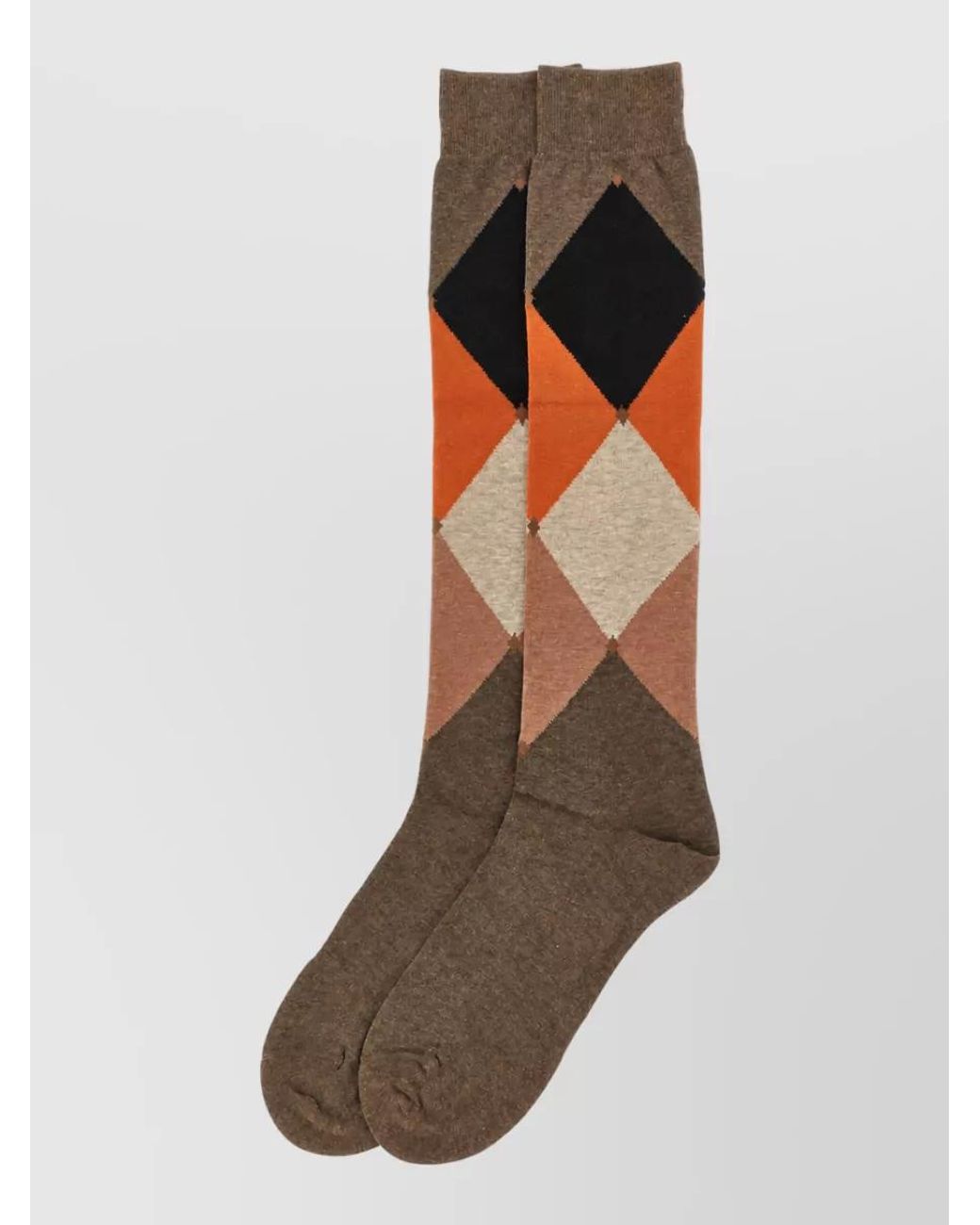 Ballantyne Multicolor Diamond-Pattern Long Socks for men