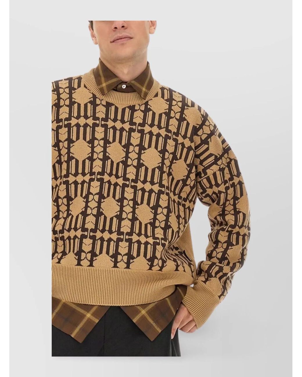 Palm Angels Natural Jacquard Regular-Fit Jumper for men