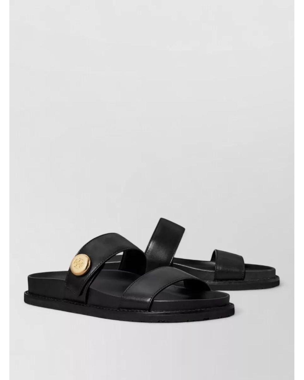 Tory Burch Black Leather Slide Sandals