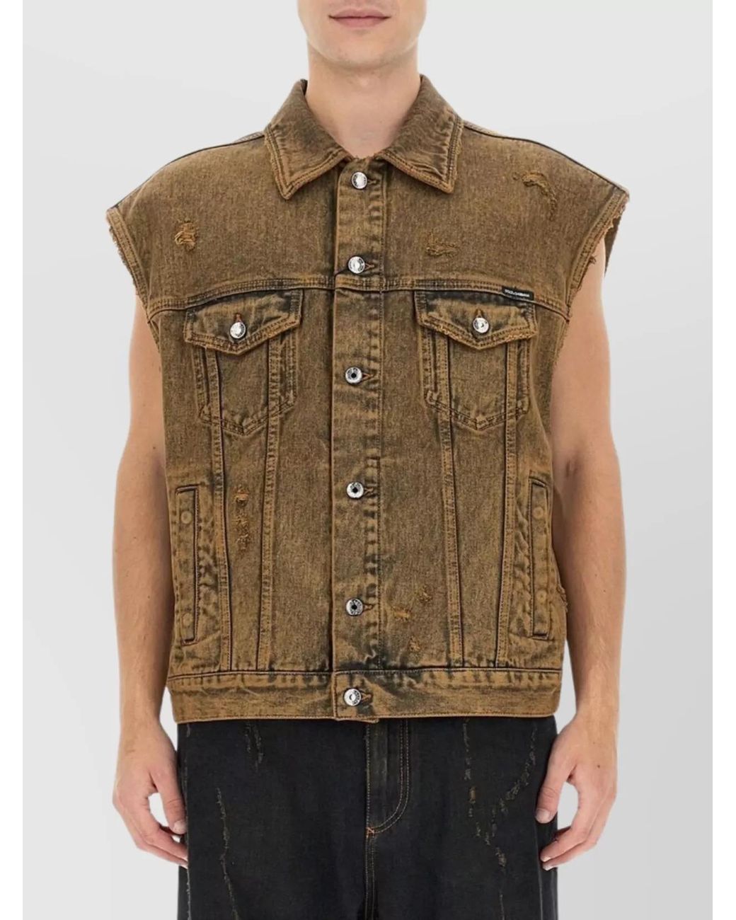 Dolce & Gabbana Multicolor Denim Regular-Fit Vest for men