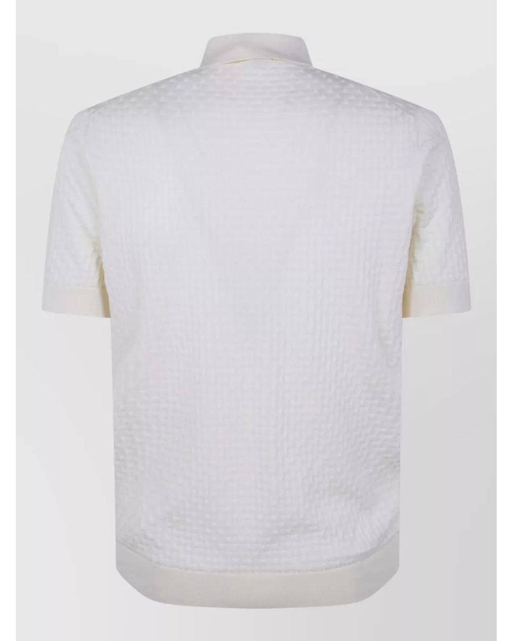Filippo De Laurentis White Short-Sleeve Polo Shirt for men
