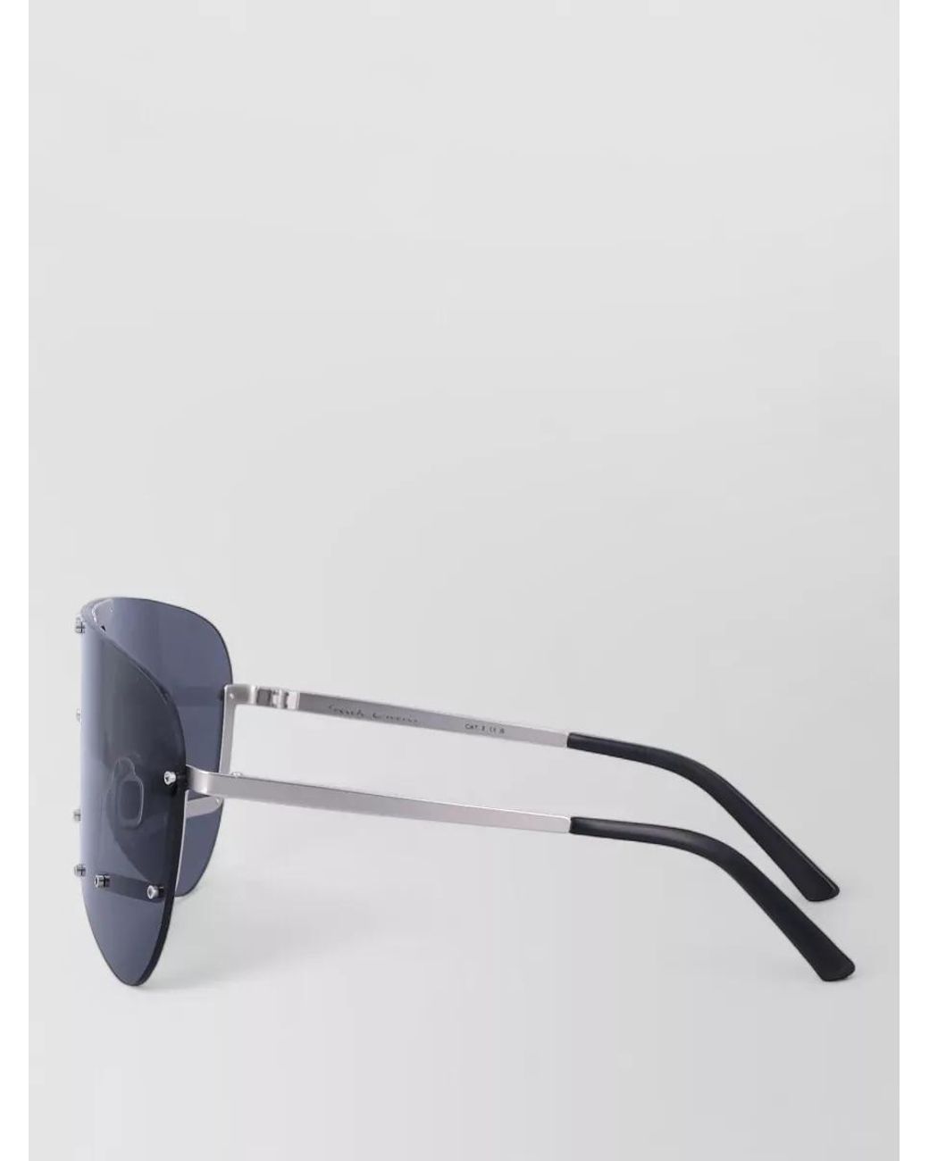 Rick Owens Blue Stainless Steel Shield Sunglasses for men