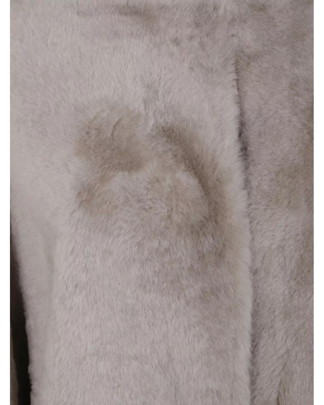 Yves Salomon Gray Long Sleeve Faux Fur Patchwork Coat