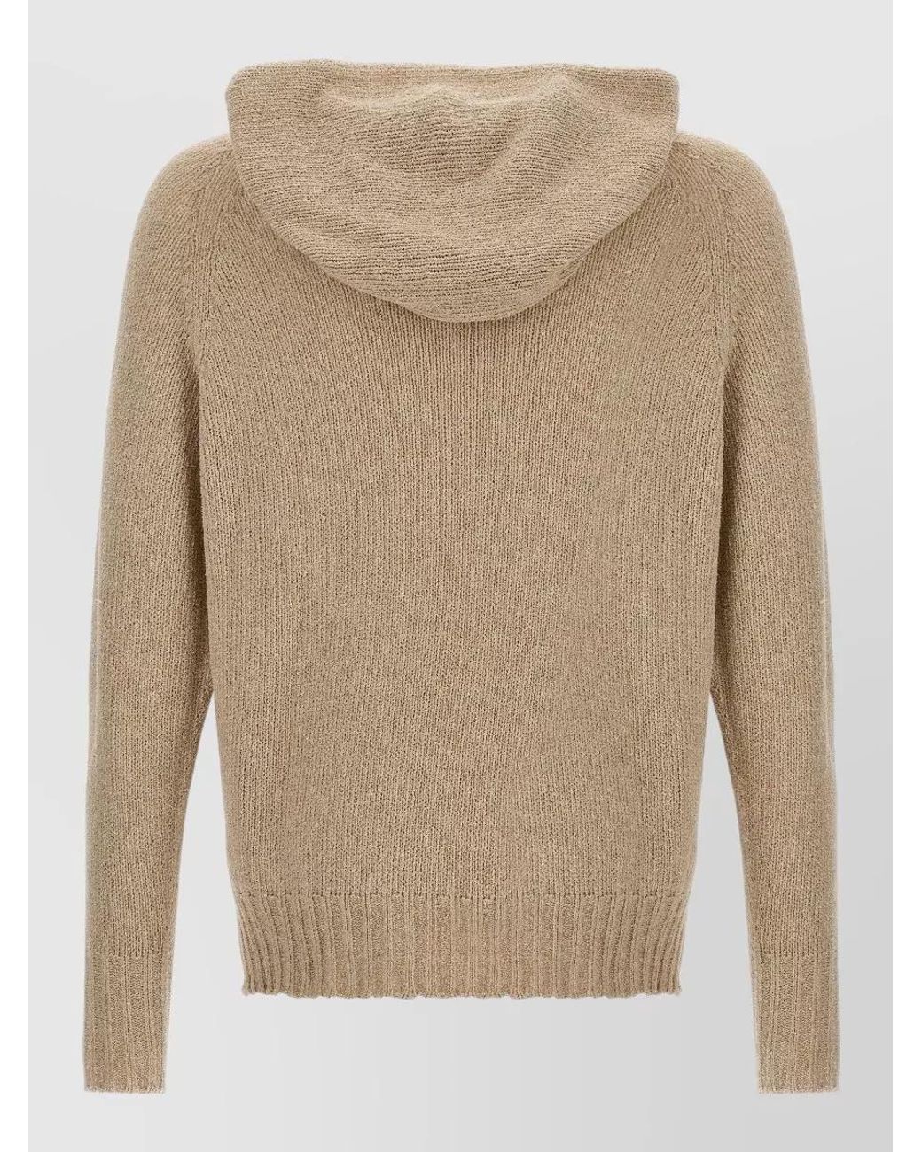 Ma'ry'ya Natural Cashmere Blend Wool Long-Sleeve Hooded Sweater for men